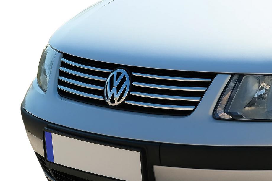 Volkswagen Passat B5 1997–2005 Radiatora režģa uzlikas (nerūsējošais tērauds) 2001-2005 gads, Carmos - Turcijas nerūsējošais tērauds Image