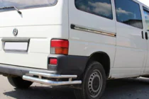 Volkswagen T4 Transporter 1990–2003 Aizmugurējie dubultie stūra aizsargi AK003-Double (2 gab., nerūsējošais tērauds) foto 5