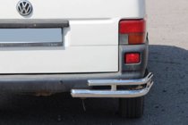 Volkswagen T4 Caravelle/Multivan 1990–2003 Aizmugurējie dubultie stūra aizsargi AK003-Double (2 gab., nerūsējošais tērauds) foto 2