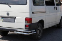 Volkswagen T4 Caravelle/Multivan 1990–2003 Aizmugurējie dubultie stūra aizsargi AK003-Double (2 gab., nerūsējošais tērauds) foto 4