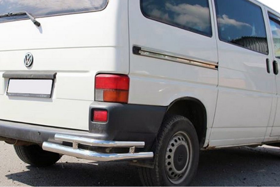 Volkswagen T4 Caravelle/Multivan 1990–2003 Aizmugurējie dubultie stūra aizsargi AK003-Double (2 gab., nerūsējošais tērauds) Image