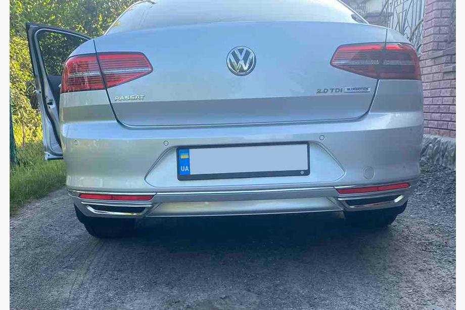 Volkswagen Passat B8 2015–2023 Izpūtēja imitācijas uzlikas SD/SW (2015-2018, 2 gab., nerūsējošais tērauds) OmsaLine – itāļu nerūsējošais tērauds Foto 2