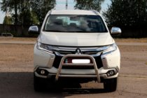 Mitsubishi Pajero Sport 2015– Priekšējais aizsargstienis WT022 (nerūsējošais tērauds) foto 2