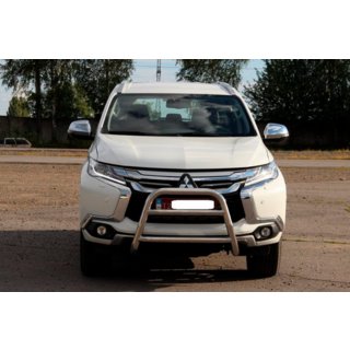 Priekšējais aizsargstienis WT022 (nerūsējošais tērauds) Mitsubishi Pajero Sport 2015– foto 2