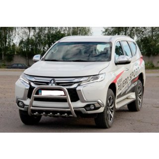 Priekšējais aizsargstienis WT008 (nerūsējošais tērauds) Mitsubishi Pajero Sport 2015– foto 3