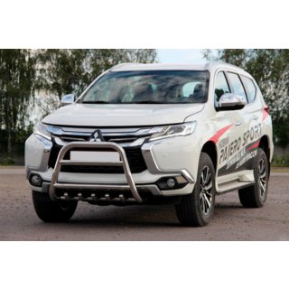 Priekšējais aizsargstienis WT008 (nerūsējošais tērauds) Mitsubishi Pajero Sport 2015– foto 4