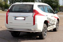Mitsubishi Pajero Sport 2015– Aizmugures aizsargstienis AK005 (nerūsējošais tērauds) foto 6