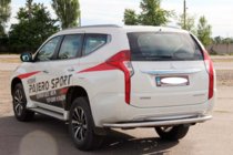 Mitsubishi Pajero Sport 2015– Aizmugures aizsargstienis AK005 (nerūsējošais tērauds) foto 3