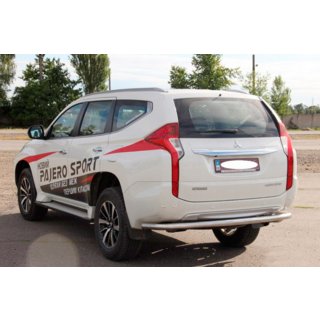Aizmugures aizsargstienis AK005 (nerūsējošais tērauds) Mitsubishi Pajero Sport 2015– foto 3