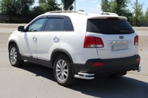Kia Sorento II XM 2009–2014 Aizmugurējie dubultie stūra aizsargi AK003-dubultais (nerūsējošais tērauds) foto 2
