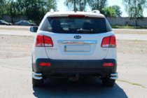 Kia Sorento II XM 2009–2014 Aizmugurējie dubultie stūra aizsargi AK003-dubultais (nerūsējošais tērauds) foto 3