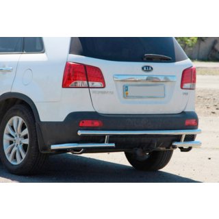 Aizmugurējā aizsargstīpa AK003-2 (nerūsējošais tērauds) Kia Sorento II XM 2009–2014 foto 3