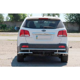 Aizmugurējā aizsargstīpa AK003-2 (nerūsējošais tērauds) Kia Sorento II XM 2009–2014 foto 2