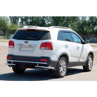 Aizmugurējā aizsargstīpa AK003-2 (nerūsējošais tērauds) Kia Sorento II XM 2009–2014 foto 4
