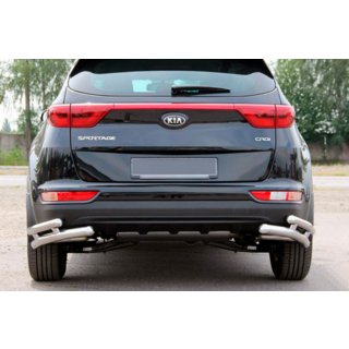 Aizmugurējie dubultie stūra aizsargi AK003-dubultais (nerūsējošais tērauds) Kia Sportage 2015–2021 foto 1