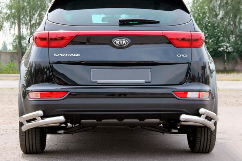 Kia Sportage 2015–2021 Aizmugurējie dubultie stūra aizsargi AK003-dubultais (nerūsējošais tērauds) Image