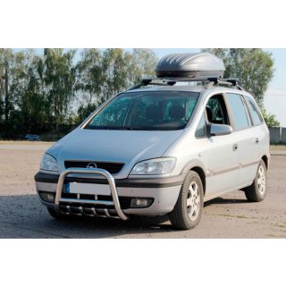 Priekšējais aizsargstienis (bullbar) QT006 (nerūsējošais tērauds) Opel Zafira A 1998–2005 foto 2