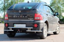SsangYong Action 2005–2018 Aizmugures aizsargstienis AK005-2 (nerūsējošais tērauds) foto 3