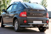 SsangYong Action 2005–2018 Aizmugures aizsargstienis AK005-2 (nerūsējošais tērauds) foto 1