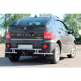 Aizmugures aizsargstienis AK005-2 (nerūsējošais tērauds) SsangYong Action 2005–2018 foto 3