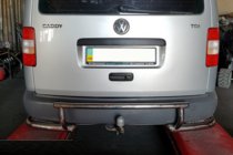Volkswagen Caddy 2010–2015 Aizmugurējā aizsargstīpa AK003-3 (2 gab., nerūsējošais tērauds) foto 2