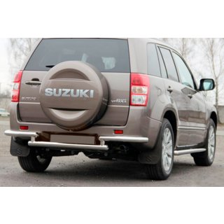 Aizmugures aizsargstienis AK003-2 (nerūsējošais tērauds) Suzuki Grand Vitara 2005–2017 foto 3