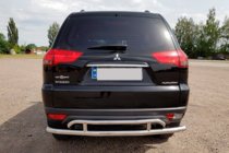 Mitsubishi Pajero Sport 2008–2015 Aizmugures aizsargstienis AK002-2 (2 gab., nerūsējošais tērauds) foto 4