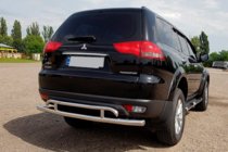 Mitsubishi Pajero Sport 2008–2015 Aizmugures aizsargstienis AK002-2 (2 gab., nerūsējošais tērauds) foto 3