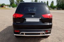Mitsubishi Pajero Sport 2008–2015 Aizmugures aizsargstienis AK002-2 (2 gab., nerūsējošais tērauds) foto 2
