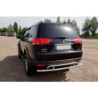 Aizmugures aizsargstienis AK002-2 (2 gab., nerūsējošais tērauds) Mitsubishi Pajero Sport 2008–2015 foto 1