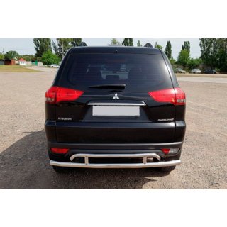 Aizmugures aizsargstienis AK002-2 (2 gab., nerūsējošais tērauds) Mitsubishi Pajero Sport 2008–2015 foto 2