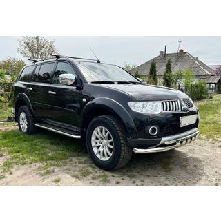 Priekšējais aizsargs ST015 (nerūsējošais tērauds) Mitsubishi Pajero Sport 2008–2015 foto 1