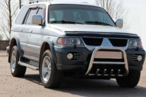 Mitsubishi Pajero Sport 1996–2007 Priekšējais aizsargstienis (bullbar) QT006 (nerūsējošais tērauds) foto 1
