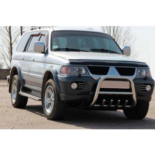 Priekšējais aizsargstienis (bullbar) QT006 (nerūsējošais tērauds) Mitsubishi Pajero Sport 1996–2007 foto 1