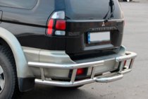 Mitsubishi Pajero Sport 1996–2007 Aizmugurējais aizsargstienis AK-Special (nerūsējošais tērauds) foto 1