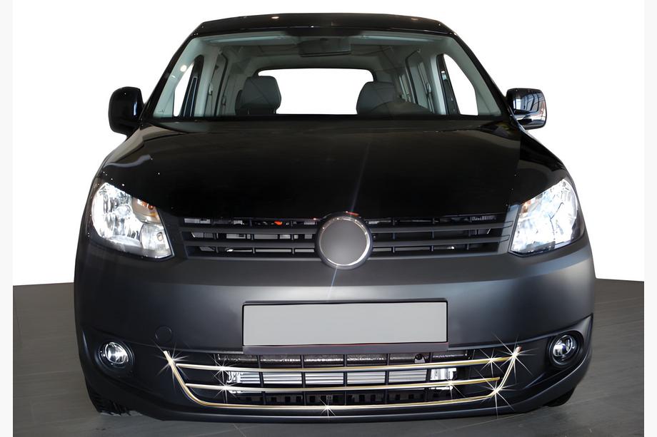Volkswagen Caddy 2010–2015 Priekšējā bufera uzlikas Trend (3 daļas, nerūsējošais tērauds) Image