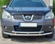 Nissan Qashqai 2007–2010 Priekšējais dubultais aizsargstienis ST014 (nerūsējošais tērauds) foto 1