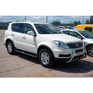 Priekšējais aizsargstienis (bull bar) WT004 (nerūsējošais tērauds) SsangYong Rexton I 2001–2017 foto 4