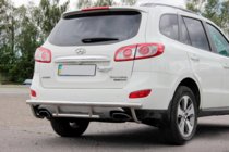 Hyundai Santa Fe 2 2006–2012 Aizmugurējais aizsargstienis AK002-2 (nerūsējošais tērauds) foto 1
