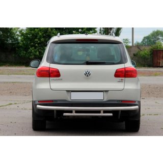 Aizmugurējais aizsargstienis AK002-2 (nerūsējošais tērauds) Volkswagen Tiguan 2007–2016 foto 3