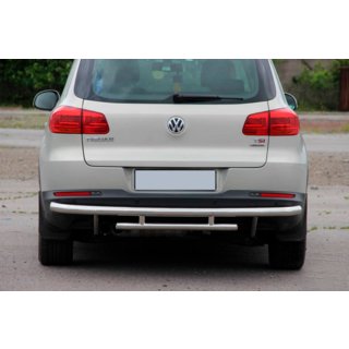 Aizmugurējais aizsargstienis AK002-2 (nerūsējošais tērauds) Volkswagen Tiguan 2007–2016 foto 1