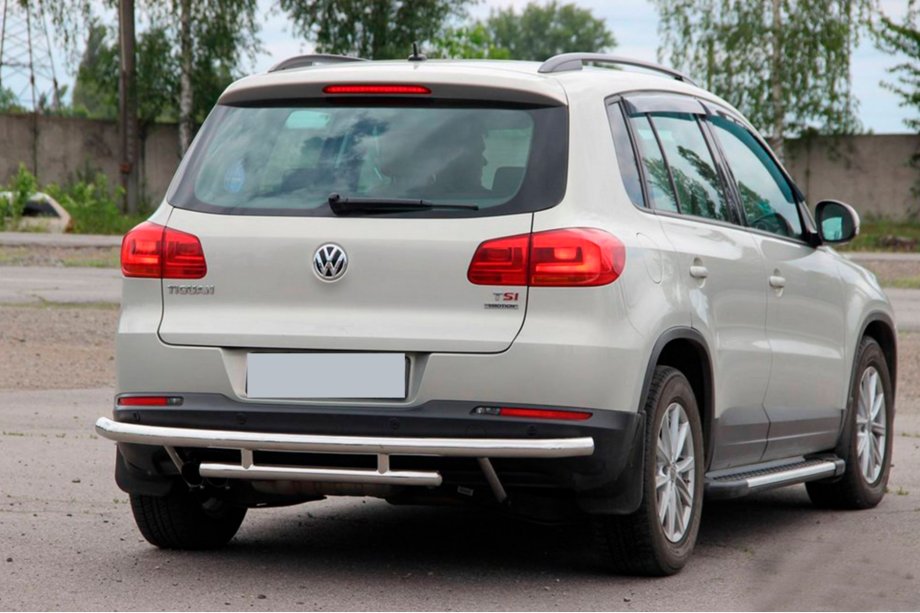 Volkswagen Tiguan 2007–2016 Aizmugurējais aizsargstienis AK002-2 (nerūsējošais tērauds) Foto 4