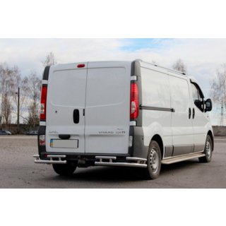 Aizmugurējais aizsargstienis AK003-Plus-2 (nerūsējošais tērauds) Opel Vivaro 2001–2015 foto 1