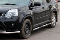 Nissan X-trail T31 2007–2014 Sānu caurules BB002 (2 gab., nerūsējošais tērauds) foto 2