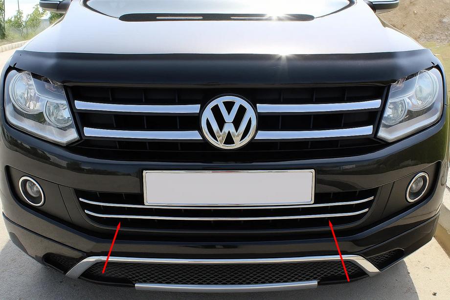 Volkswagen Amarok 2010–2022 Priekšējā bampera aizsarguzlikas (2 gab., nerūsējošais tērauds) Foto 1