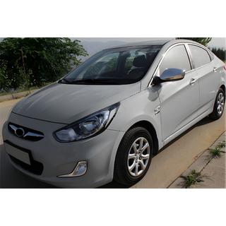 Hromētas spoguļu uzlikas bez izgriezuma pagrieziena rādītājam (2 gab.) Hyundai Accent 2011–2017 foto 1