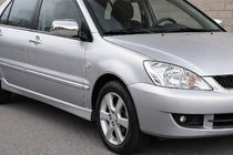 Mitsubishi Lancer 9 2004–2008 Spoguļu uzlikas (2 gab.) Hromēta plastmasa foto 1