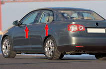 Volkswagen Jetta 2006–2011 Ārējās logu apmales (4 gab., nerūsējošais tērauds) foto 1