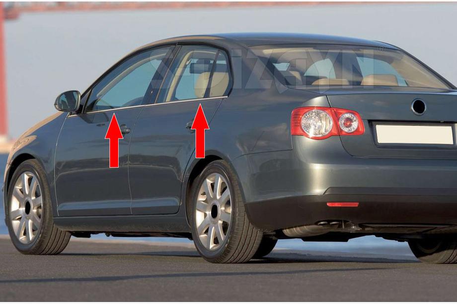 Volkswagen Jetta 2006–2011 Ārējās logu apmales (4 gab., nerūsējošais tērauds) Image