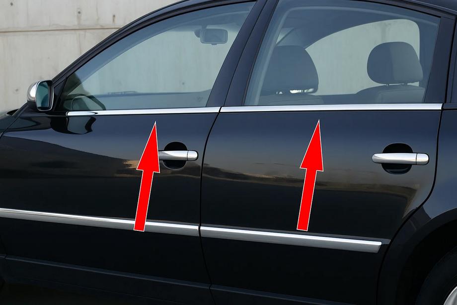Volkswagen Passat B5 1997–2005 Ārējās logu apmales (4 gab., nerūsējošais tērauds) Carmos - turku teras Image